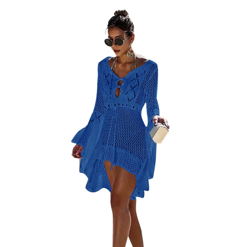 Women's CROCHET BELL SLEEVE Beach cover-up
