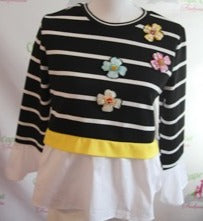 BY NANCY HAND EMBROIDERED CRYSTALS SWEATSHIRT FAUX COTTON SHIRT HEM