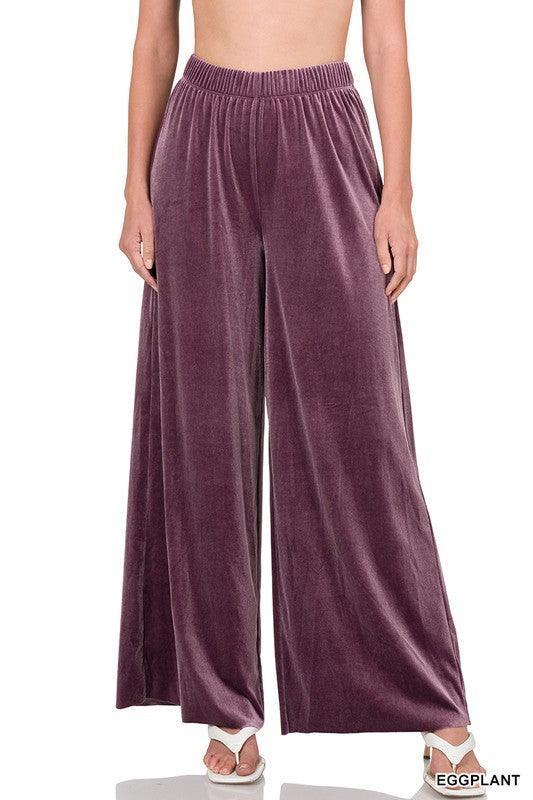 Super Soft Velvet Flare Palazzo Pants