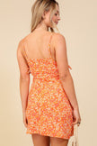 Orange Blossom Tie Mini Dress